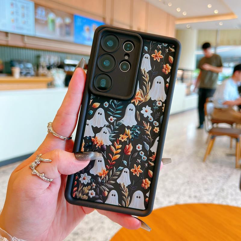 Spooky Garden Patterned Phone Case, Compatible with Iphone 15/16/14 Pro Max/13 and Samsung Galaxy S23 Ultra/S24 Plus/S25/S22+, Featuring a Soft TPU Bumper Design. These Are Durable and Sturdy Cellphone Protective Cases, Ideal Gifts for Girls.
