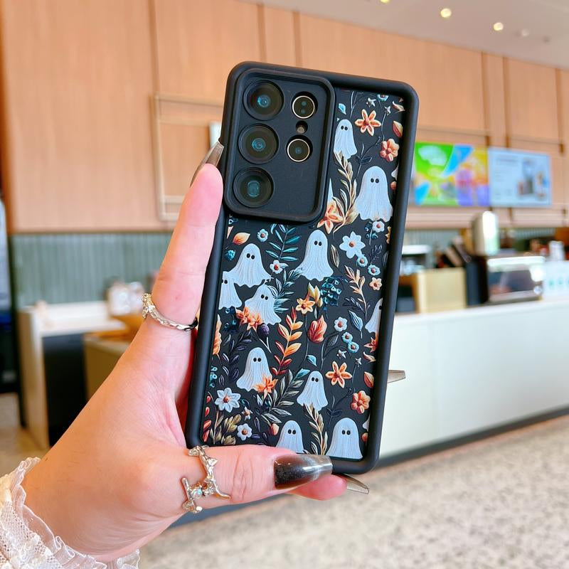 Spooky Garden Patterned Phone Case, Compatible with Iphone 15/16/14 Pro Max/13 and Samsung Galaxy S23 Ultra/S24 Plus/S25/S22+, Featuring a Soft TPU Bumper Design. These Are Durable and Sturdy Cellphone Protective Cases, Ideal Gifts for Girls.