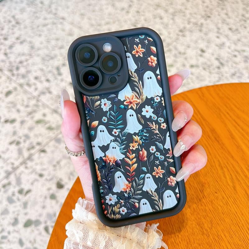 Spooky Garden Patterned Phone Case, Compatible with Iphone 15/16/14 Pro Max/13 and Samsung Galaxy S23 Ultra/S24 Plus/S25/S22+, Featuring a Soft TPU Bumper Design. These Are Durable and Sturdy Cellphone Protective Cases, Ideal Gifts for Girls.
