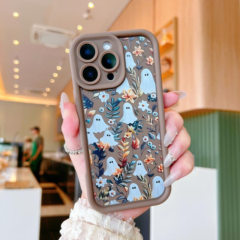 Spooky Garden Patterned Phone Case, Compatible with Iphone 15/16/14 Pro Max/13 and Samsung Galaxy S23 Ultra/S24 Plus/S25/S22+, Featuring a Soft TPU Bumper Design. These Are Durable and Sturdy Cellphone Protective Cases, Ideal Gifts for Girls.