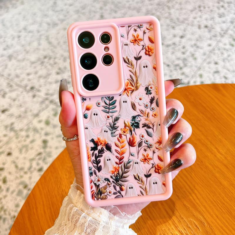 Spooky Garden Patterned Phone Case, Compatible with Iphone 15/16/14 Pro Max/13 and Samsung Galaxy S23 Ultra/S24 Plus/S25/S22+, Featuring a Soft TPU Bumper Design. These Are Durable and Sturdy Cellphone Protective Cases, Ideal Gifts for Girls.