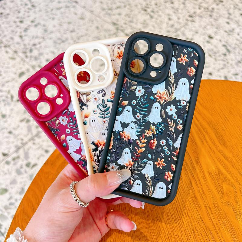 Spooky Garden Patterned Phone Case, Compatible with Iphone 15/16/14 Pro Max/13 and Samsung Galaxy S23 Ultra/S24 Plus/S25/S22+, Featuring a Soft TPU Bumper Design. These Are Durable and Sturdy Cellphone Protective Cases, Ideal Gifts for Girls.