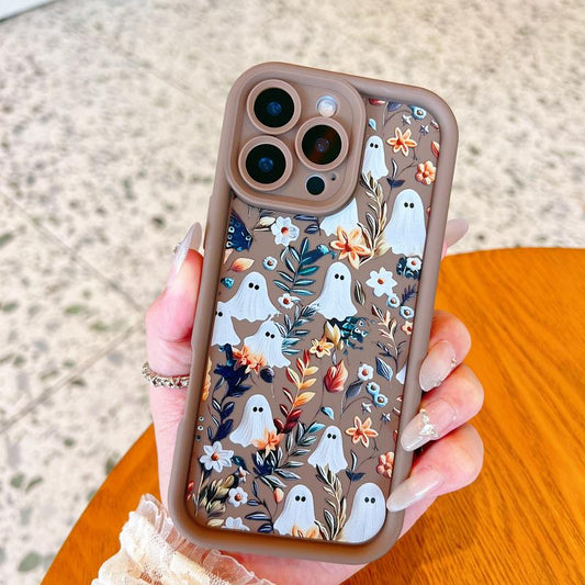 Spooky Garden Patterned Phone Case, Compatible with Iphone 15/16/14 Pro Max/13 and Samsung Galaxy S23 Ultra/S24 Plus/S25/S22+, Featuring a Soft TPU Bumper Design. These Are Durable and Sturdy Cellphone Protective Cases, Ideal Gifts for Girls.