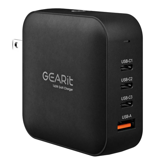 Gearit 165W USB-C Super Fast Gan Charger for Mobile Devices Cellphone Smartphone Foldable Portable