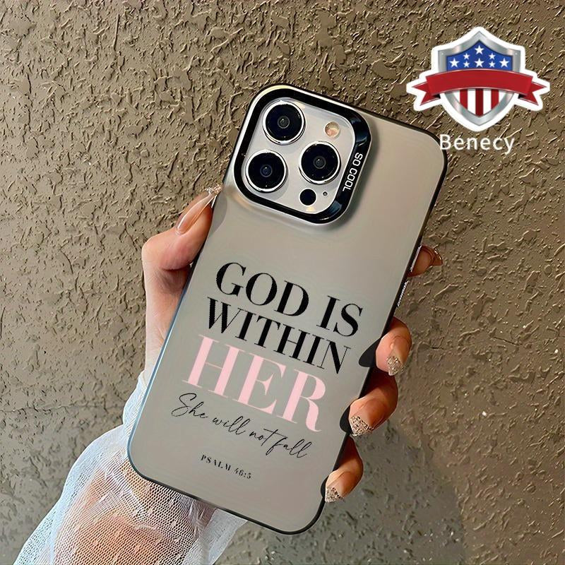 Pink Bible Psalms Quotes Christian Pattern Case for Iphone 17 16 Pro Max 15 plus 14 13 12 11 Air XS XR Shockproof Drop Protection Durable PC Smartphone Cover