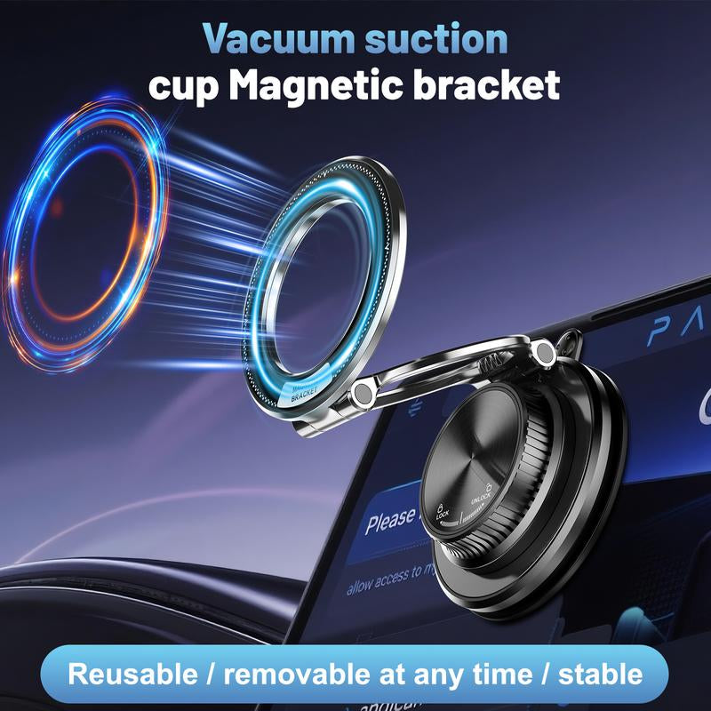 360° Vacuum Magnetic Mobile Phone Holder, Zinc Alloy Mobile Phone Holder, Macaron Four-Color Car Mount, Maximum Suction Force 98 LBS, Suitable for Various Models of Mobile Phones and Tablets