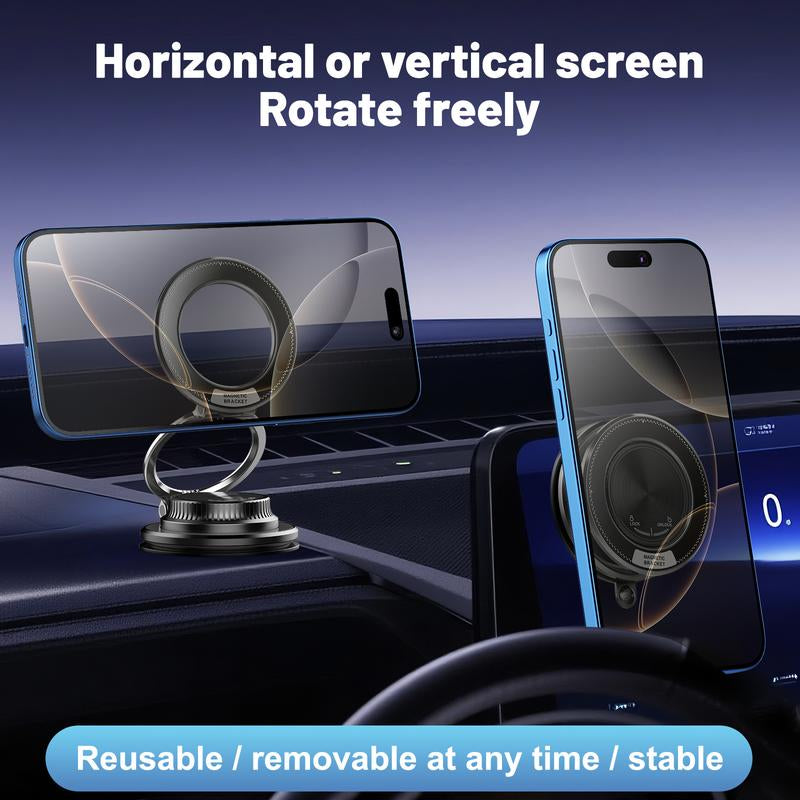 360° Vacuum Magnetic Mobile Phone Holder, Zinc Alloy Mobile Phone Holder, Macaron Four-Color Car Mount, Maximum Suction Force 98 LBS, Suitable for Various Models of Mobile Phones and Tablets