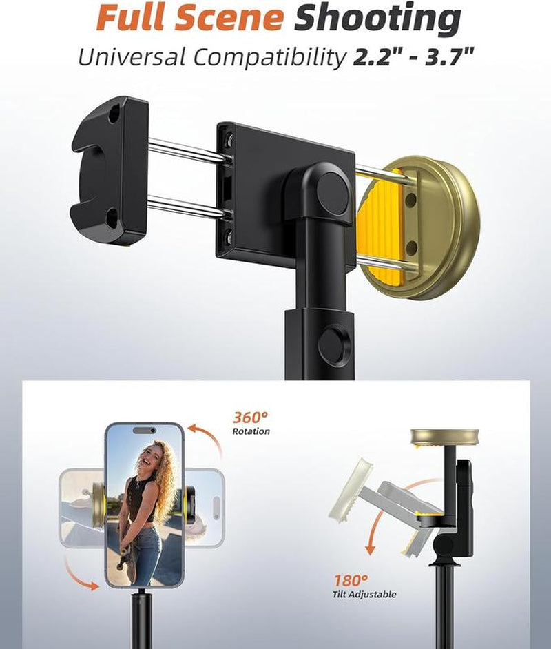 62" Phone Tripod & Selfie Stick, Tripod for Iphone with Remote, Portable, Lightweight Travel Stand for Selfies Video Recording Vlog, Extendable Stand Compatible with Iphone Android Vimose