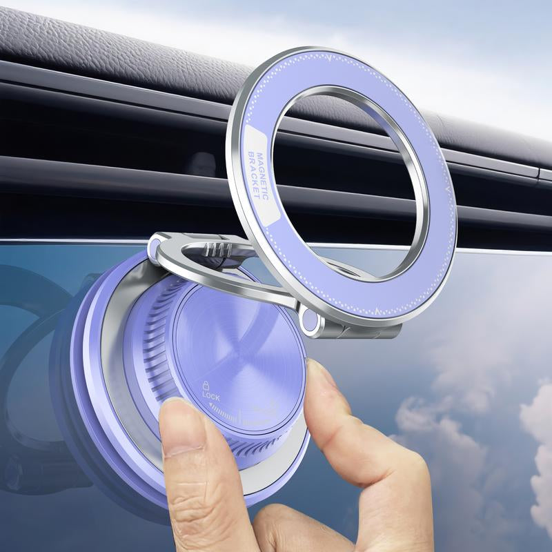360° Vacuum Magnetic Mobile Phone Holder, Zinc Alloy Mobile Phone Holder, Macaron Four-Color Car Mount, Maximum Suction Force 98 LBS, Suitable for Various Models of Mobile Phones and Tablets