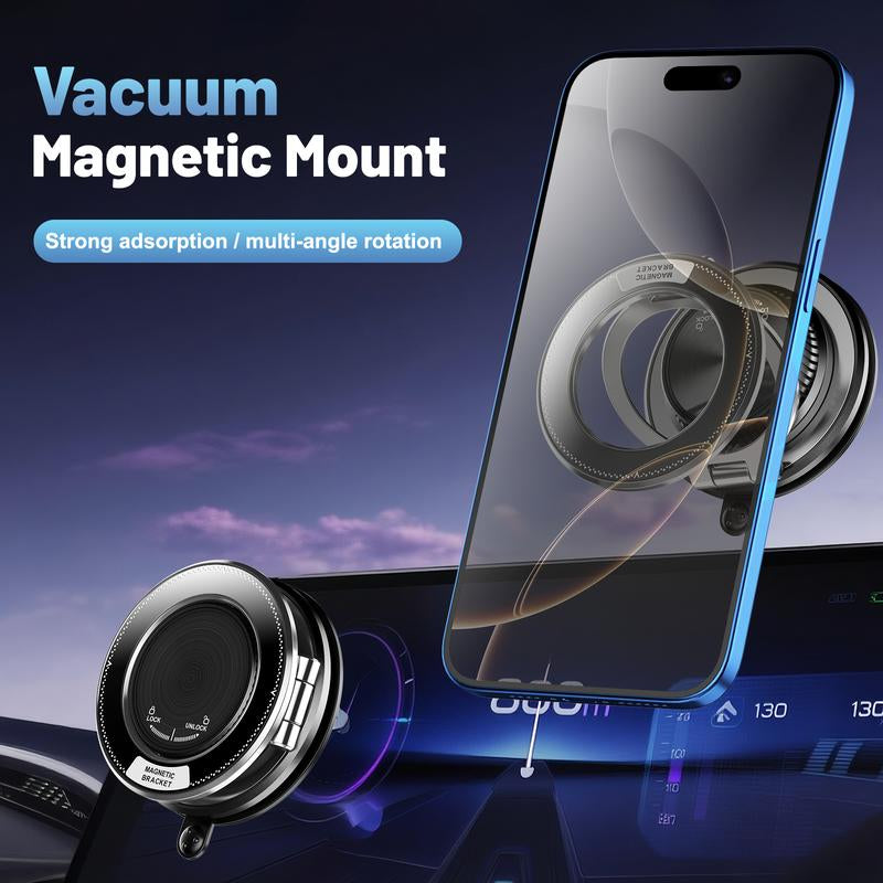 360° Vacuum Magnetic Mobile Phone Holder, Zinc Alloy Mobile Phone Holder, Macaron Four-Color Car Mount, Maximum Suction Force 98 LBS, Suitable for Various Models of Mobile Phones and Tablets