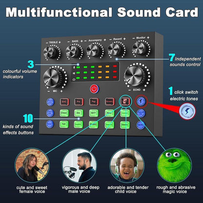 Podcast Equipment Bundle, BM800 Podcast Microphone Bundle with V8S Voice Changer, Condenser Microphone Recording Studio Package for Podcasting Live Streaming Singing PC Mobile Tiktok Youtube