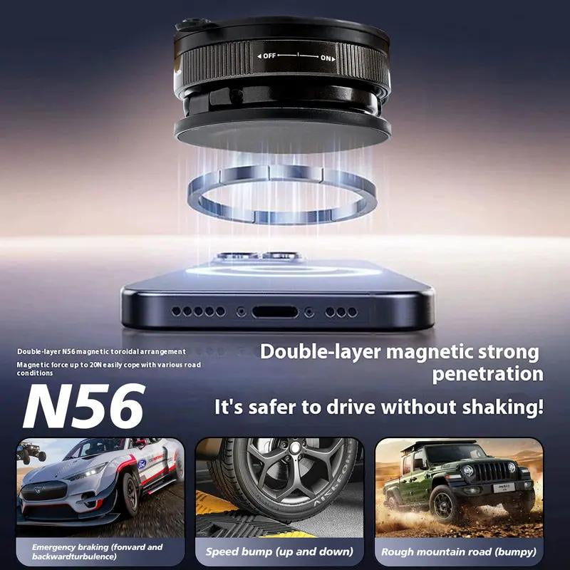 360° Rotatable Magnetic Phone Holder-Strong Suction Mount for Magsafe, Ideal Forcar/Mirror/Gym/Shower/Or Smooth Surface,Compatible with All Smartphones