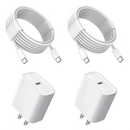 Buy 1 Get 1 Free: 4-Pcs 20W PD Fast Charger Block & 5Ft Type-C to Light Ning Cable for I Phone 14/13/12/11, I Pad - Travel Ready，Smartphones with Other CC Interfaces