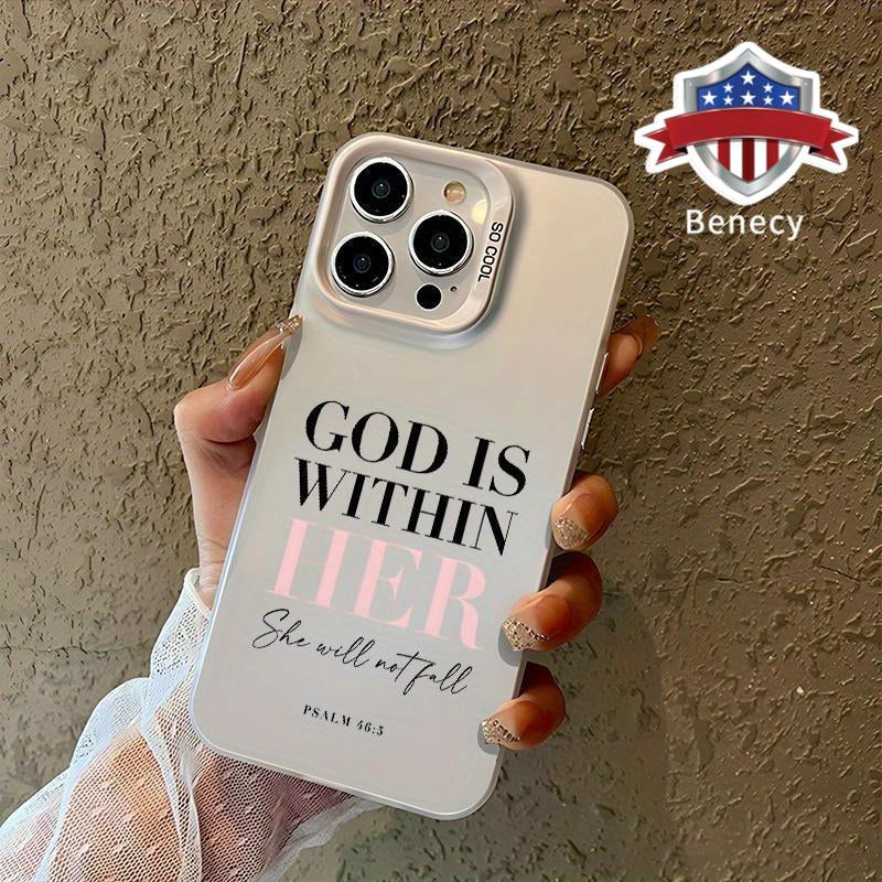 Pink Bible Psalms Quotes Christian Pattern Case for Iphone 17 16 Pro Max 15 plus 14 13 12 11 Air XS XR Shockproof Drop Protection Durable PC Smartphone Cover