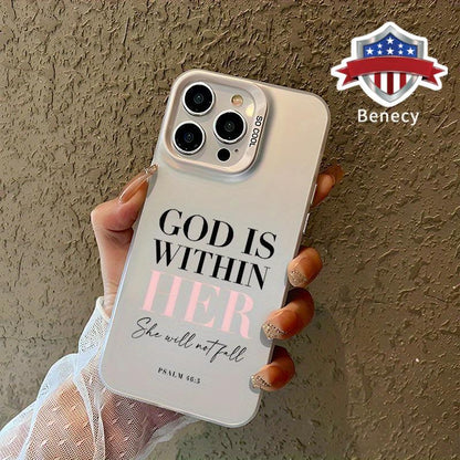 Pink Bible Psalms Quotes Christian Pattern Case for Iphone 17 16 Pro Max 15 plus 14 13 12 11 Air XS XR Shockproof Drop Protection Durable PC Smartphone Cover