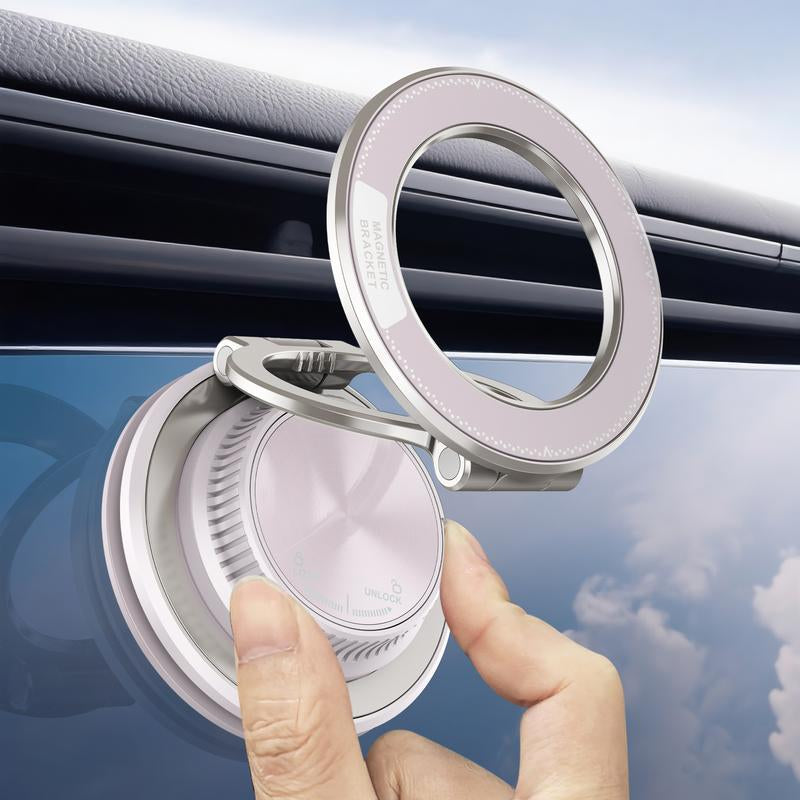 360° Vacuum Magnetic Mobile Phone Holder, Zinc Alloy Mobile Phone Holder, Macaron Four-Color Car Mount, Maximum Suction Force 98 LBS, Suitable for Various Models of Mobile Phones and Tablets