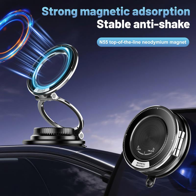 360° Vacuum Magnetic Mobile Phone Holder, Zinc Alloy Mobile Phone Holder, Macaron Four-Color Car Mount, Maximum Suction Force 98 LBS, Suitable for Various Models of Mobile Phones and Tablets