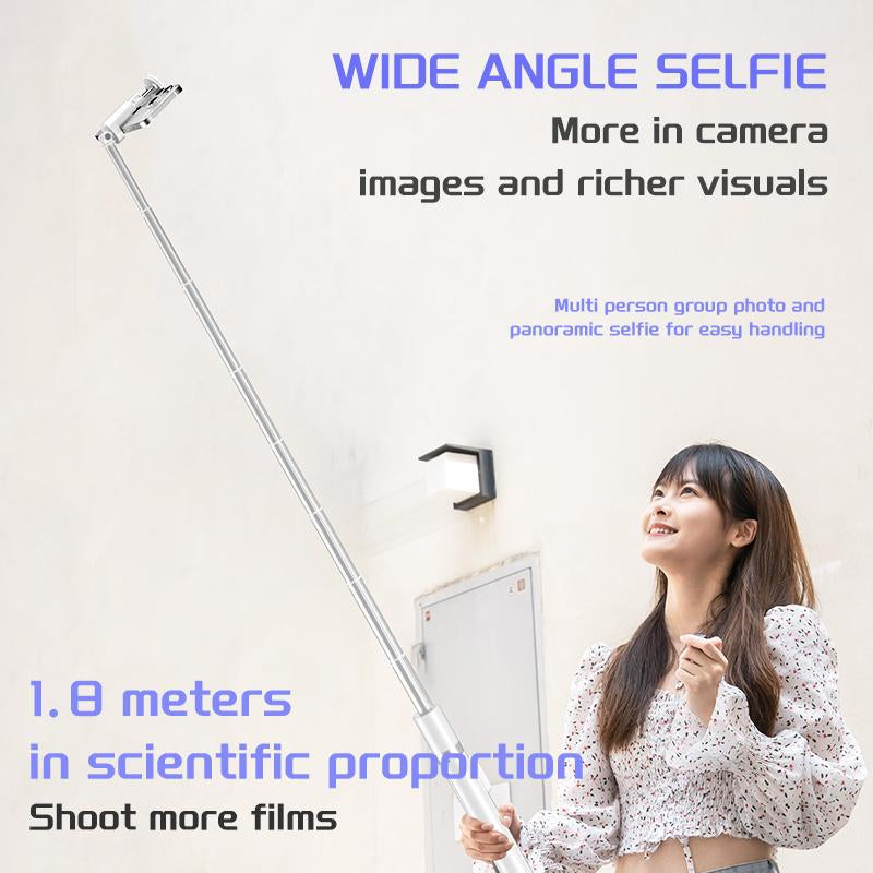 The New Technology Features a Fully Automatic Tripod with an Intelligent Throwing Rod, a 70 Inch Portable Extendable Mobile Selfie Stick, a Hidden Integrated Selfie Stick, and a Wireless Remote Control. 360 ° Rotatable, Suitable for Smartphones