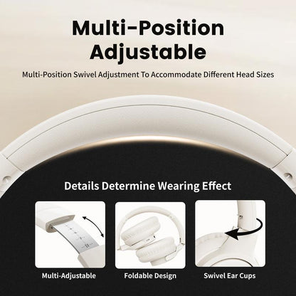 Wireless Bluetooth Headphones, Over-Ear, Deep Bass Hi-Fi Stereo, 65H Playtime, Foldable & Lightweight, with Mic for Ios/Android/Pc, Perfect for Home, Office, Travel & Gift #Flash Deals Wirelessheadphone Traveling Gadgets Wireless Headphones Audio