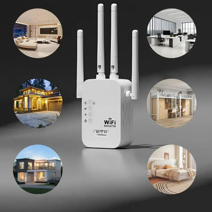 Wifi Extender 2025, 1200Mbps Dual Band (5Ghz/2.4Ghz) Signal Booster, Covers 10,000 Sq. Ft & 50 Devices, Repeater with Ethernet Port for Home, Gifts