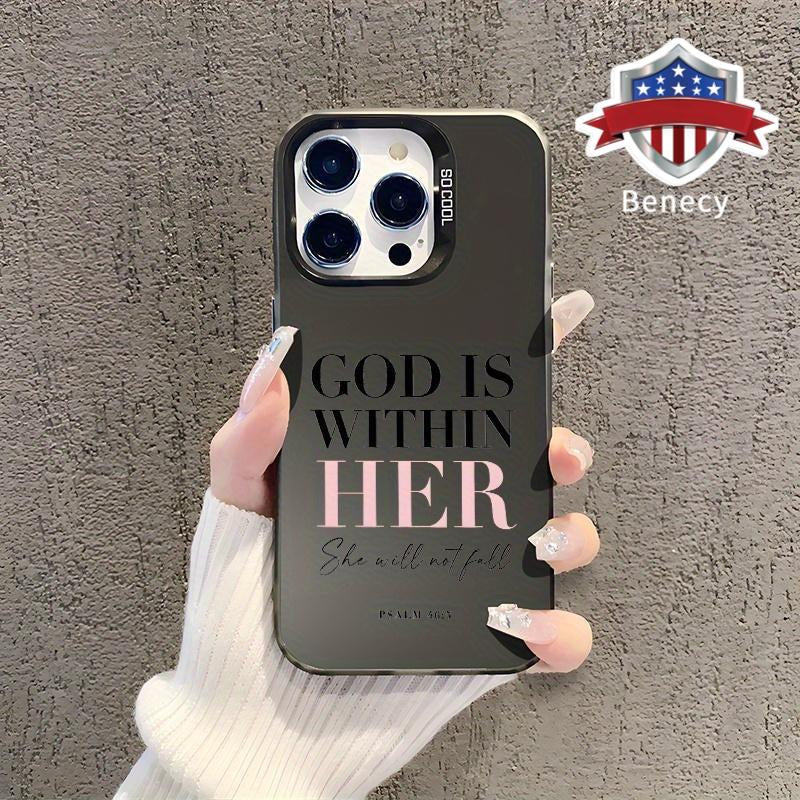 Pink Bible Psalms Quotes Christian Pattern Case for Iphone 17 16 Pro Max 15 plus 14 13 12 11 Air XS XR Shockproof Drop Protection Durable PC Smartphone Cover
