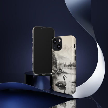 Canadian Goose Phone Case for Iphone & Samsung - Charcoal Sketch - Great Gift for Him, Her, or Any Waterfowl Hunter in Your Life! Smartphone Accessories Protection Duck Shell Casing Cover Handheld