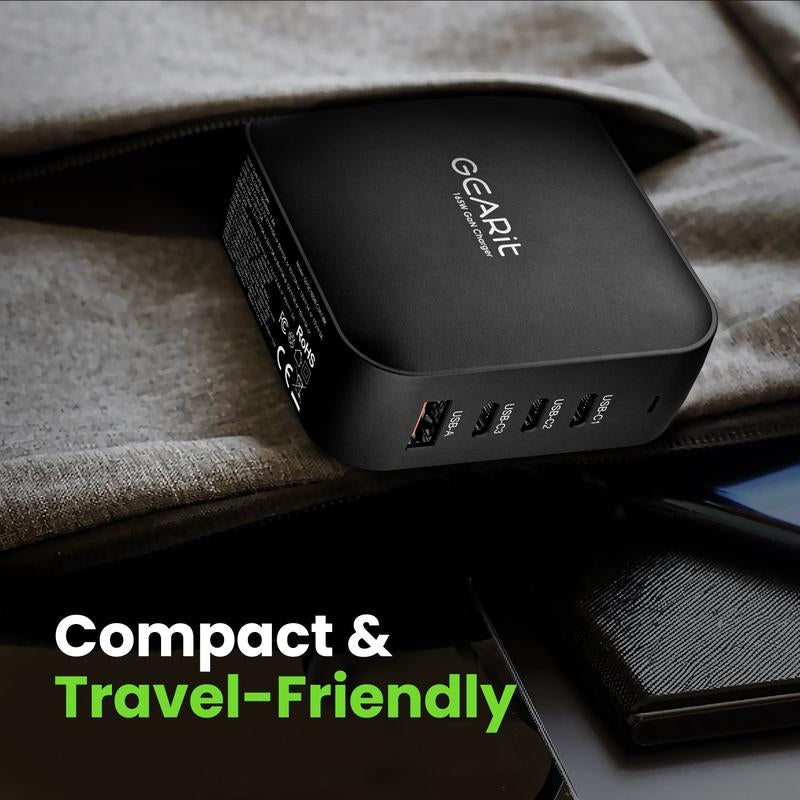 Gearit 165W USB-C Super Fast Gan Charger for Mobile Devices Cellphone Smartphone Foldable Portable