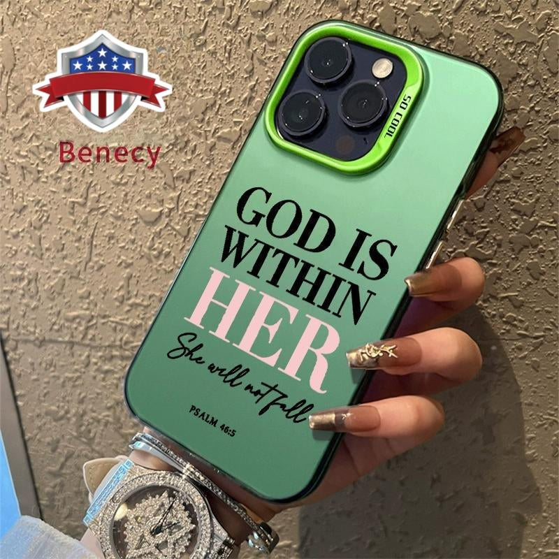 Pink Bible Psalms Quotes Christian Pattern Case for Iphone 17 16 Pro Max 15 plus 14 13 12 11 Air XS XR Shockproof Drop Protection Durable PC Smartphone Cover