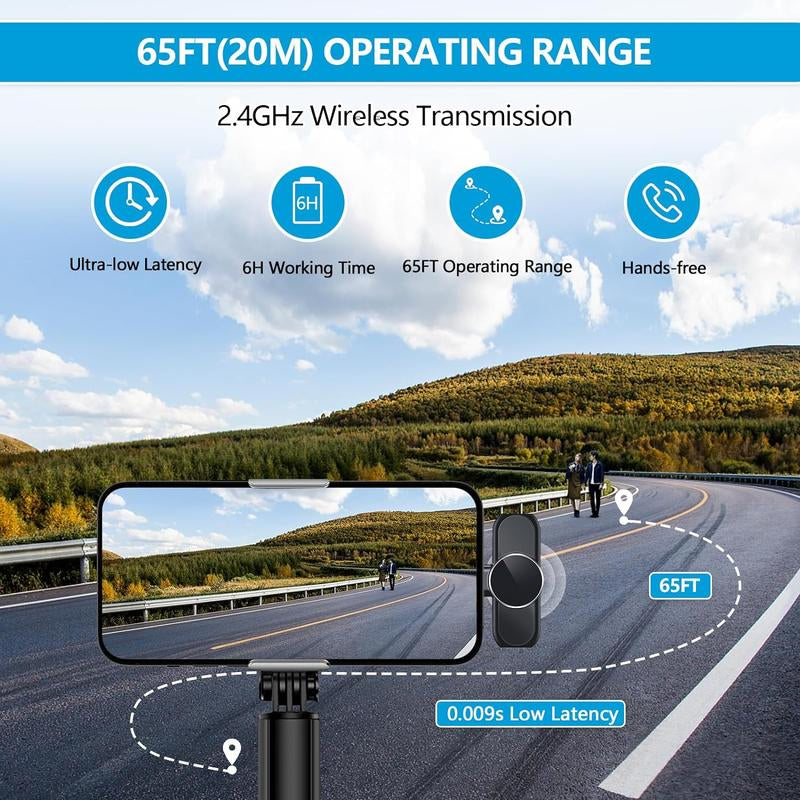 Portable Wireless Lavalier Microphone, 1 Set Professional Wireless Collar Clip Mic for Iphone & Android Phone, USB Streaming Mic Black Plug-Play Lapel Live Streaming Mic for Video Recording, Teaching, Interviews, Podcast, Audio